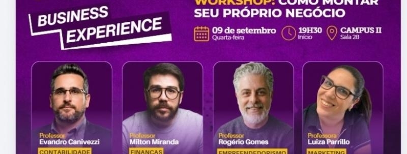 Evento: WORKSHOP: COMO MONTAR SEU PRÓPRIO NEGÓCIO
