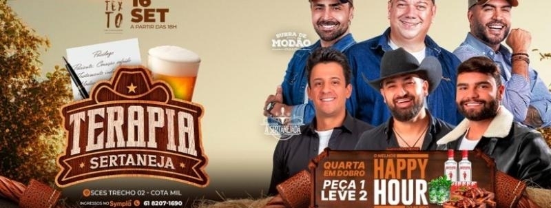 Evento: Terapia Sertaneja + Cardápio em Dobro na Varanda do Contexto | 16.09