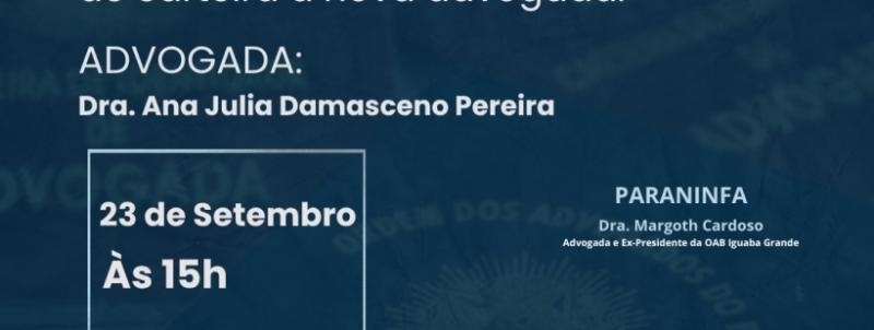 Solenidade de entrega de carteira