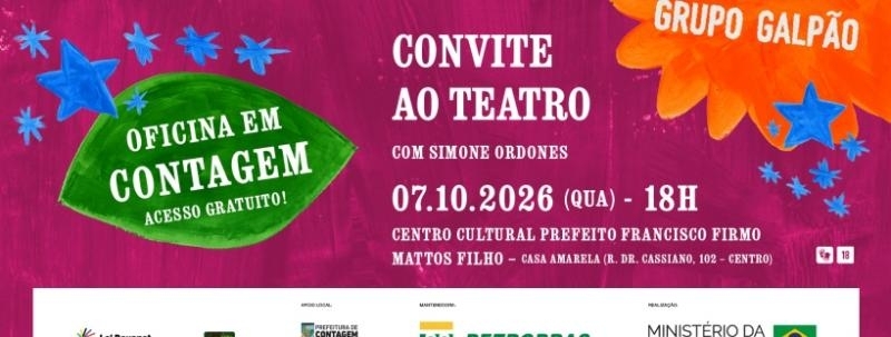 OFICINA PRESENCIAL EM CONTAGEM (MG)|Convite ao Teatro com Simone Ordones