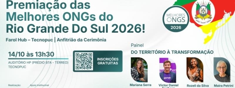 Evento: Premiação Melhores ONGs  | Farol Hub - Tecnopuc - Anfitrião da Cerimônia