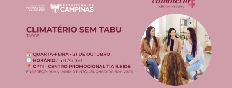 Evento: SEMANA DO CLIMATÉRIO: Climatério sem Tabu