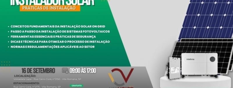 Evento: Curso Instalador Solar Práticas de Instalação