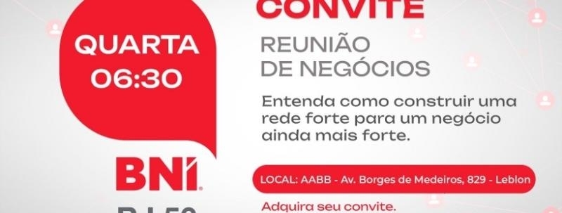 Evento: Reunião Presencial BNI50 16/09 na AABB