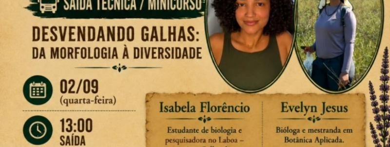 Evento: Saída de campo - Desvendando galhas: Da Morfologia à Diversidade - LABOA e Evelyn Jesus