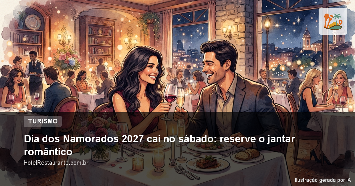 Dia dos Namorados 2027 cai no sábado: reserve o jantar romântico