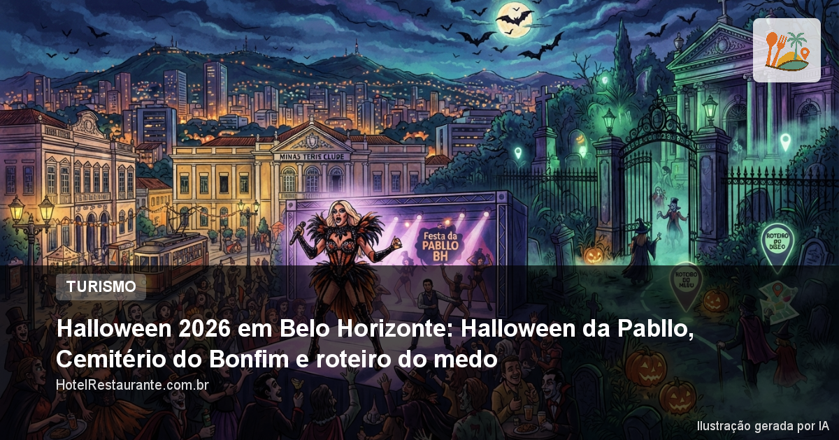 Halloween 2026 em Belo Horizonte: Halloween da Pabllo, Cemitério do Bonfim e roteiro do medo