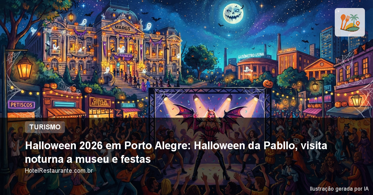 Halloween 2026 em Porto Alegre: Halloween da Pabllo, visita noturna a museu e festas