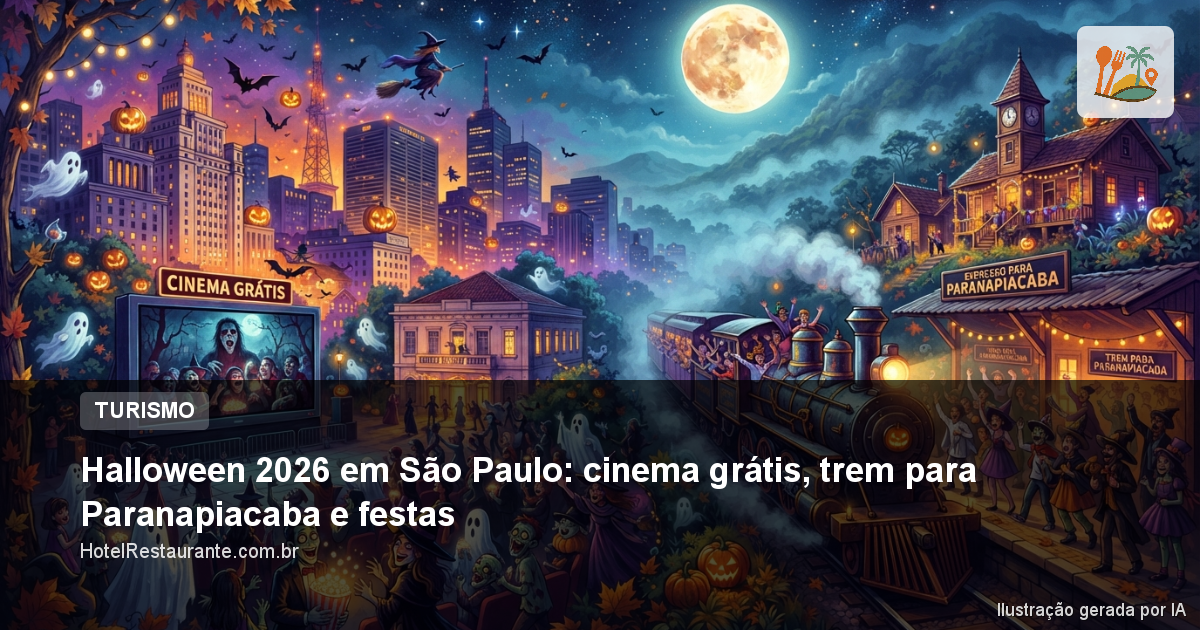 Halloween 2026 em São Paulo: cinema grátis, trem para Paranapiacaba e festas