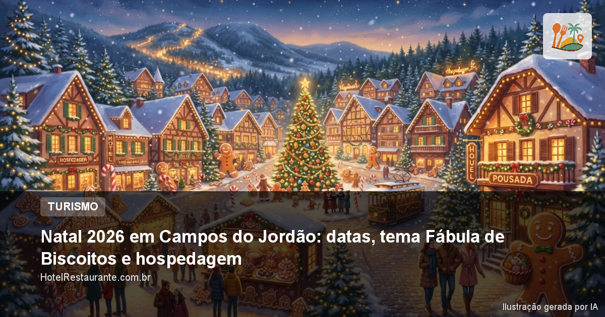 Natal 2026 em Campos do Jordão: datas, tema Fábula de Biscoitos e hospedagem