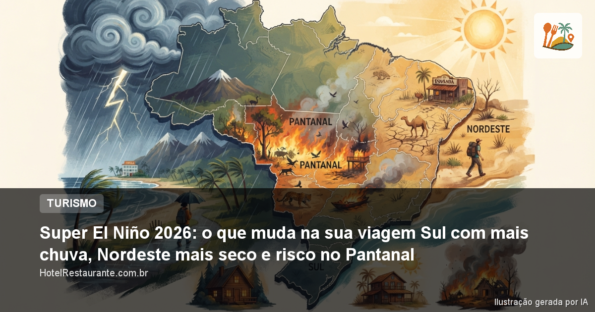 Super El Niño 2026: o que muda na sua viagem Sul com mais chuva, Nordeste mais seco e risco no Pantanal